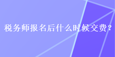 税务师报名后什么时候交费？