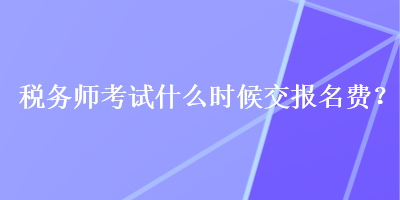 税务师考试什么时候交报名费？