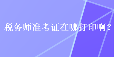 税务师准考证在哪打印啊？