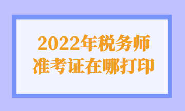 2022年税务师 准考证在哪打印