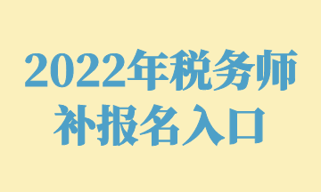 2022年税务师 补报名入口