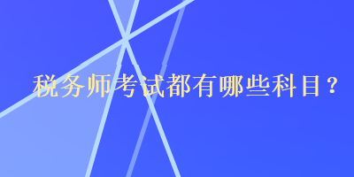 税务师考试都有哪些科目？