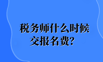 税务师什么时候 交报名费？