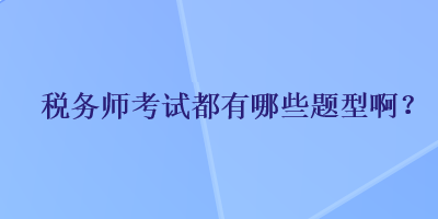 税务师考试都有哪些题型啊？