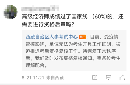 西藏高级经济师资格后审