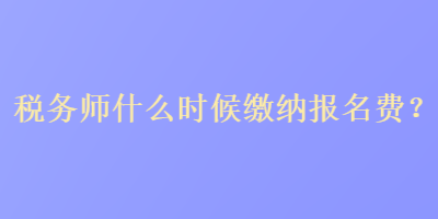 税务师什么时候缴纳报名费？