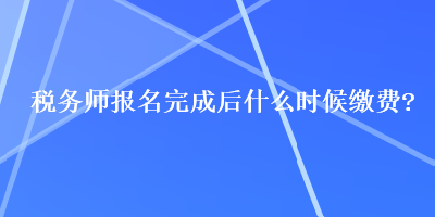 税务师报名完成后什么时候缴费？