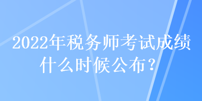 2022年税务师考试成绩什么时候公布？