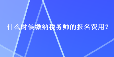 什么时候缴纳税务师的报名费用？