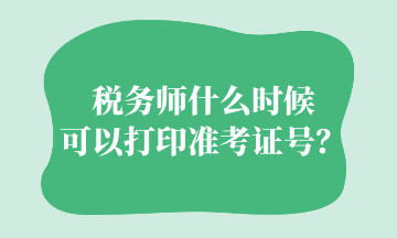 税务师什么时候可以打印准考证号？