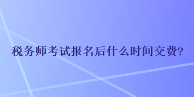 税务师考试报名后什么时间交费？