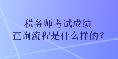 税务师考试成绩查询流程是什么样的？