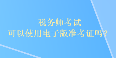 税务师考试可以使用电子版准考证吗？