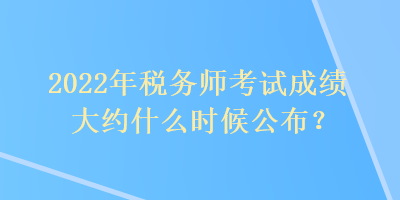 2022年税务师考试成绩大约什么时候公布？