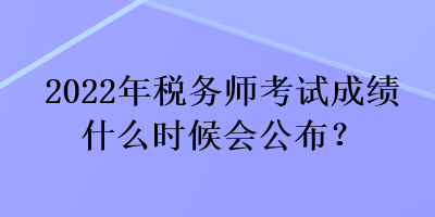 2022年税务师考试成绩什么时候会公布？