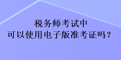 税务师考试中可以使用电子版准考证吗？