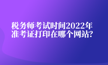 税务师考试时间2022年准考证打印在哪个网站？