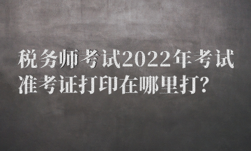 税务师考试2022年考试准考证打印在哪里打？