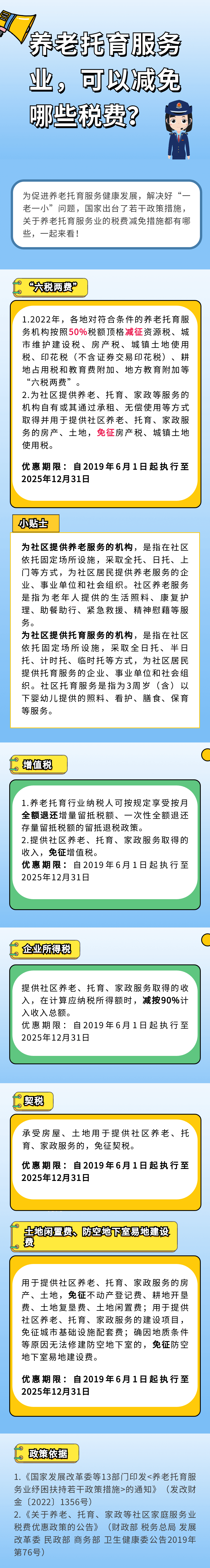 养老托育服务业，可以减免哪些税费