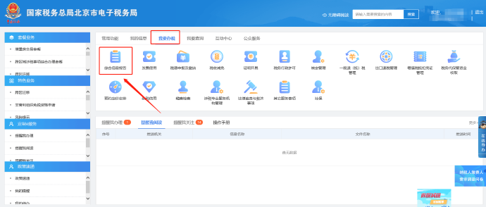 我要办税—综合信息报告