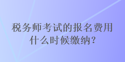 税务师考试的报名费用什么时候缴纳？