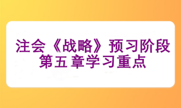 注会《战略》预习阶段第五章学习重点