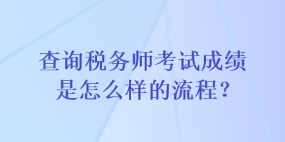 查询税务师考试成绩是怎么样的流程？