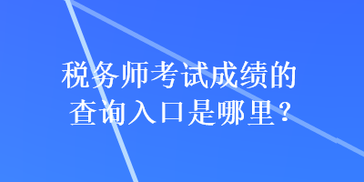 税务师考试成绩的查询入口是哪里？