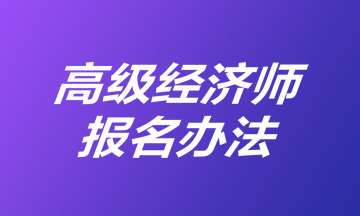 高级经济师报名办法