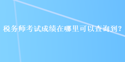 税务师考试成绩在哪里可以查询到？