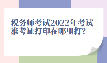 税务师考试2022年考试准考证打印在哪里打？