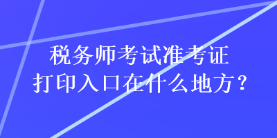 税务师考试准考证打印入口在什么地方？