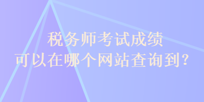 税务师考试成绩可以在哪个网站查询到？