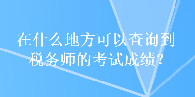 在什么地方可以查询到税务师的考试成绩？