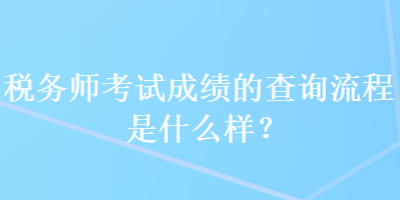 税务师考试成绩的查询流程是什么样？