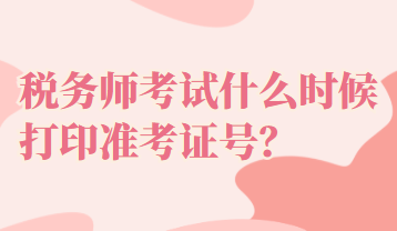 税务师考试什么时候打印准考证号？