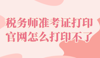 税务师准考证打印官网怎么打印不了