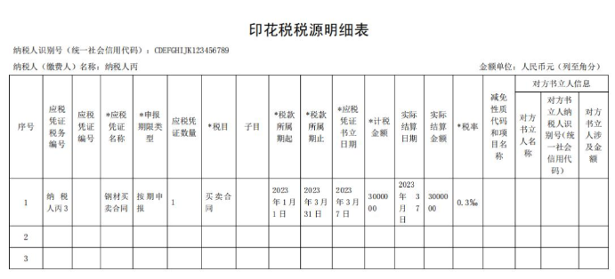 印花税税源明细表