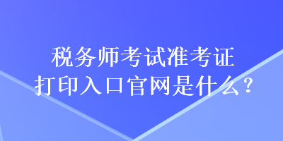 税务师考试准考证打印入口官网是什么？