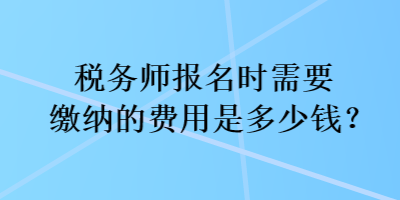 税务师报名时需要缴纳的费用是多少钱？