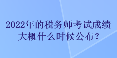 2022年的税务师考试成绩大概什么时候公布？