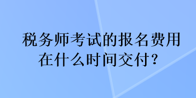 税务师考试的报名费用在什么时间交付？