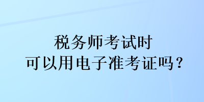 税务师考试时可以用电子准考证吗？