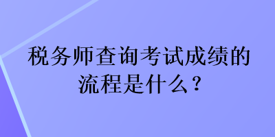 税务师查询考试成绩的流程是什么？