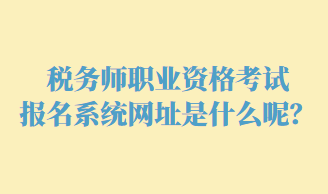 税务师职业资格考试报名网址