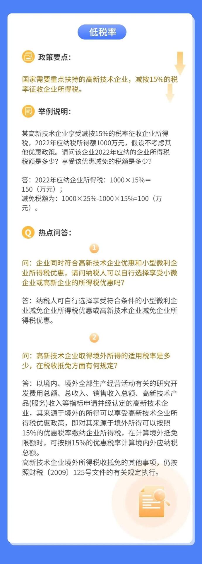 高新技术企业企业所得税常见优惠