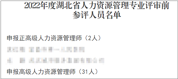 湖北高级经济师人力资源管理评审前人员