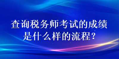 查询税务师考试的成绩是什么样的流程？