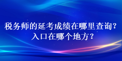 税务师的延考成绩在哪里查询？入口在哪个地方？