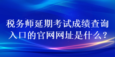 税务师延期考试成绩查询入口的官网网址是什么？